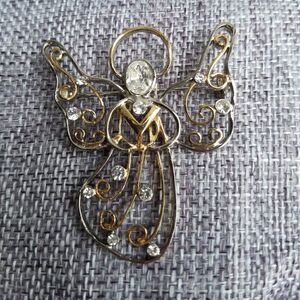 Eisenberg Ice Angel Brooch with Crystals